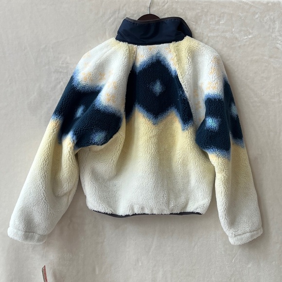 NEW Size XS Free People Hit The Slopes Printed Fleece Teddy Sherpa Ivory Jacket - Picture 5 of 10